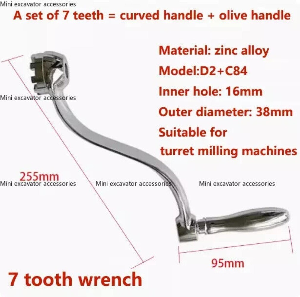 Milling Machine New Part- Elevating Knee Crank Handle For Type 7-teeth 1set