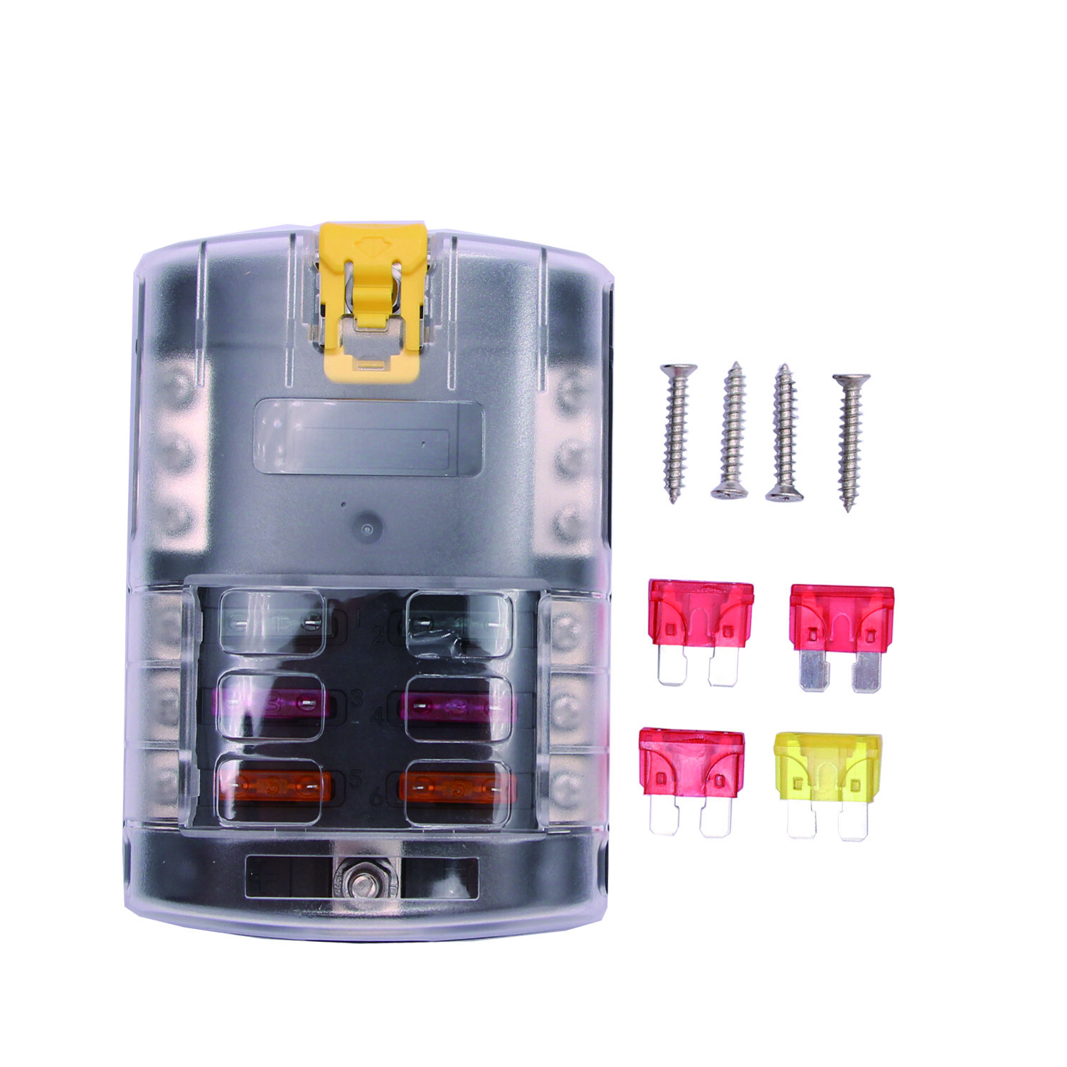 Blade Fuse Block 6 Circuits Negative Bus W/ Fuses for Marine Replace 5025