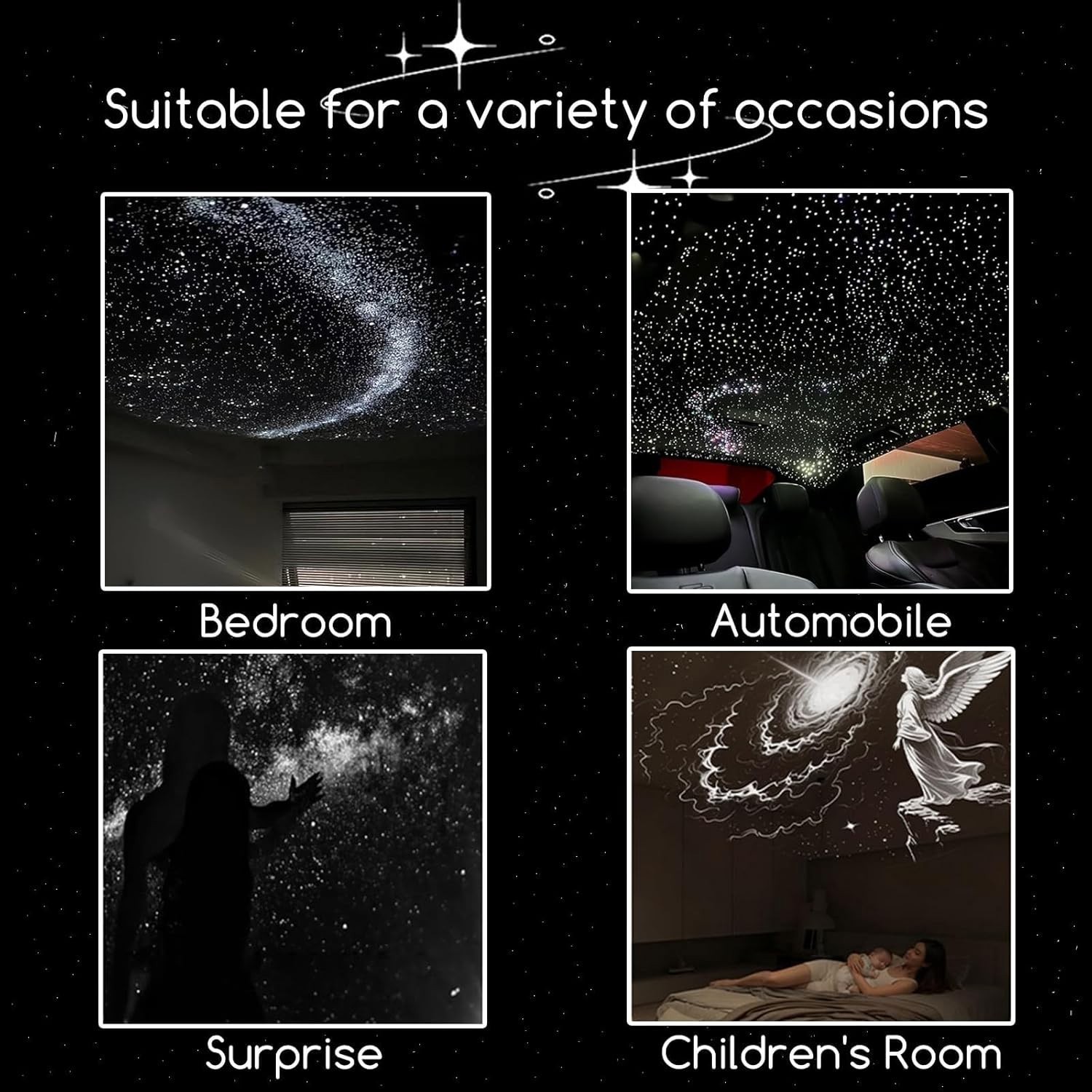2-in-1 Galaxy Projector Night Light Starry Sky Projector High Resolution Bedroom