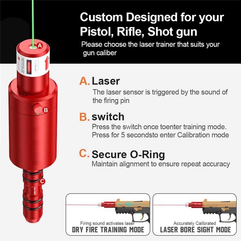 1pc 22lr/243 2-in-1 dry-fire laser trainer + 1pc laser electronic target