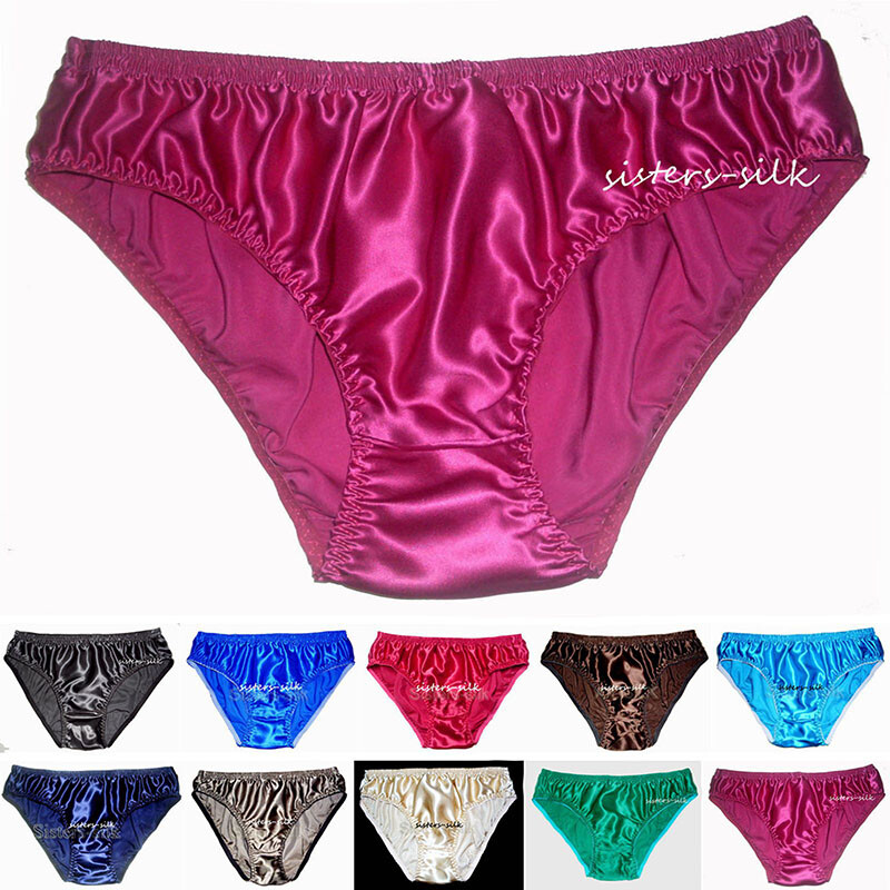 3 Pairs Men's 16 Momme 100% Pure Mulberry Silk Briefs Undies Bikinis Underwear