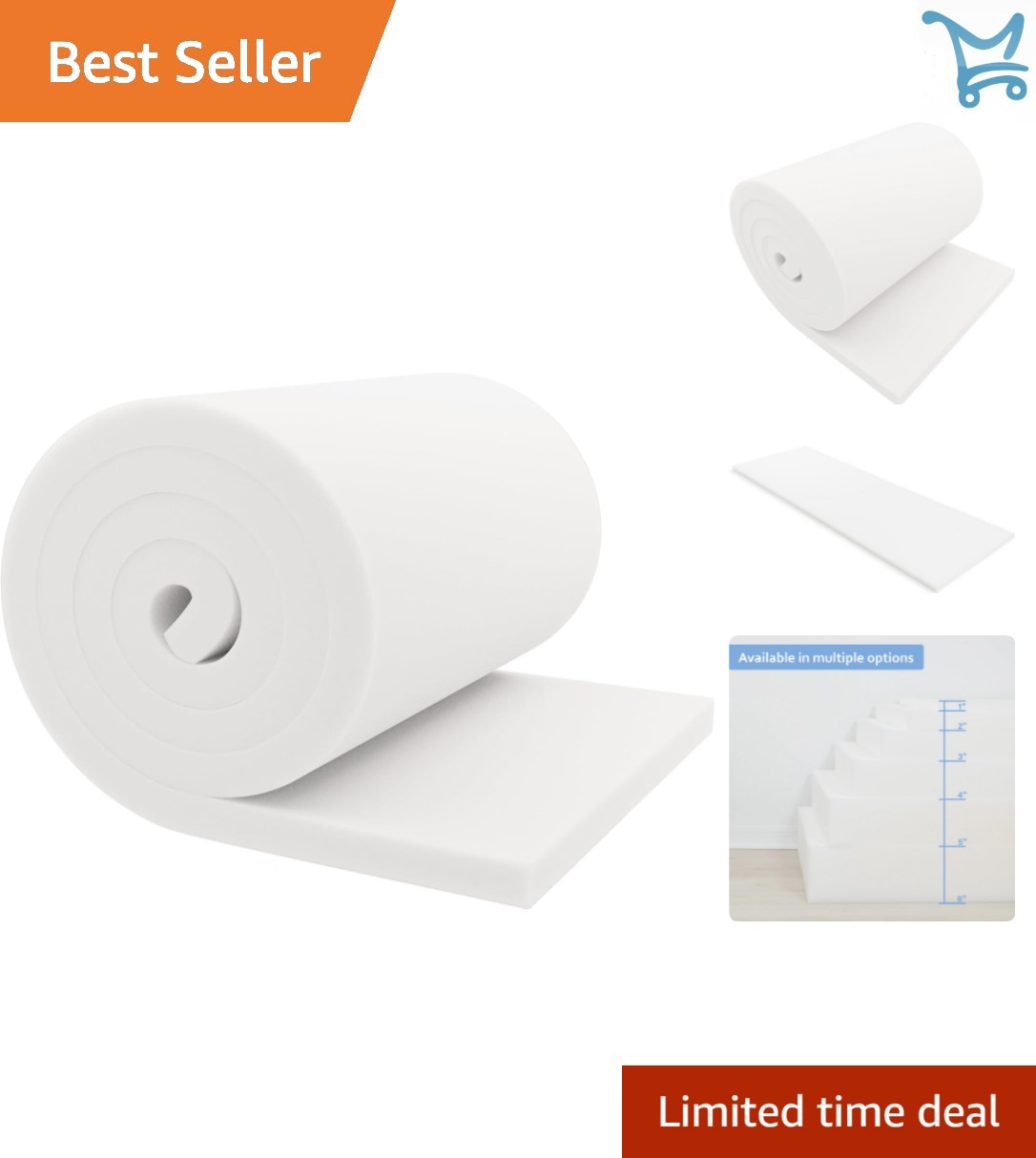 Upholstery Foam Cushion Polyurethane 1x24x72 Adult Firm Portable
