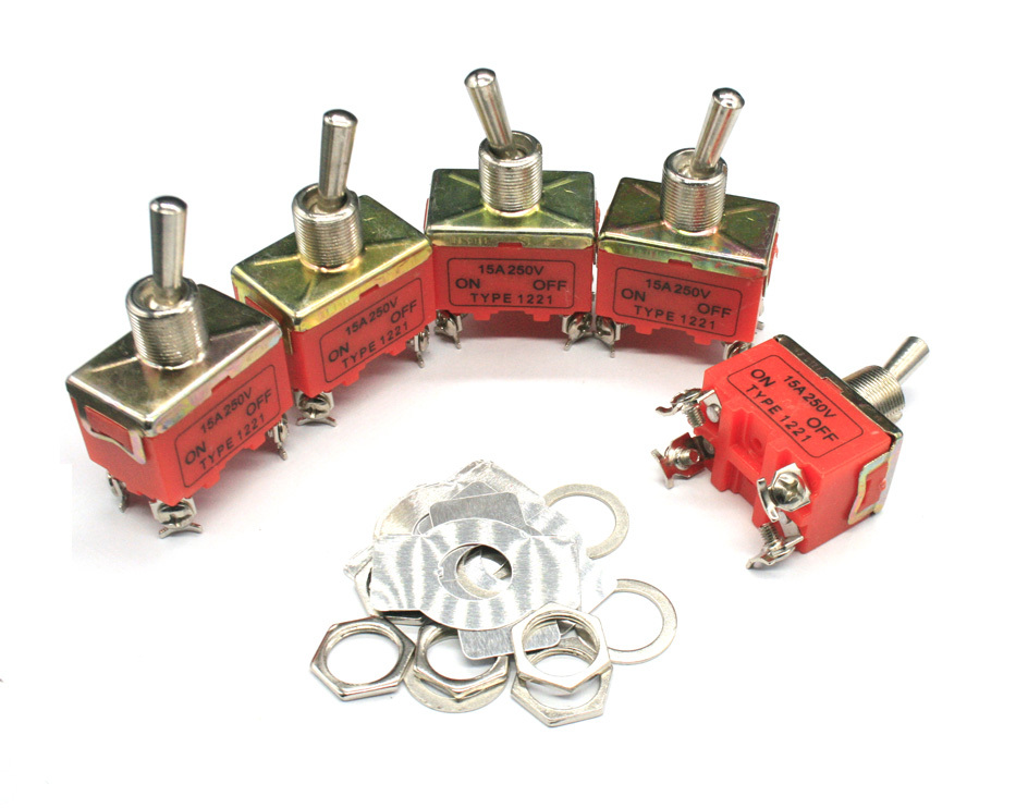 5pcs DPST ON/OFF Industrial Toggle Switches 1221 Double pole single throw
