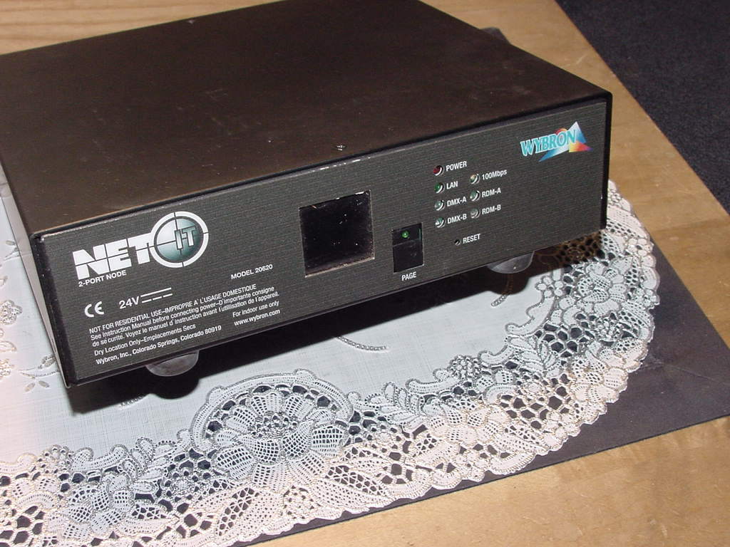Wybron Net IT, 2-Port Node, Model 20620, 24VDC, for DMX/RDM Device Control Used!