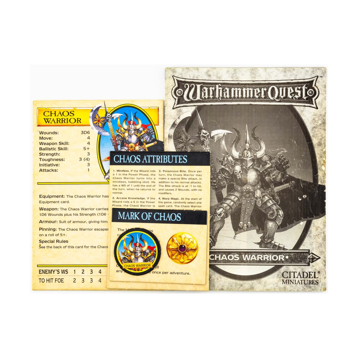 GW Warhammer Quest Warrior Pack - Chaos Warrior - Cards Only! EX