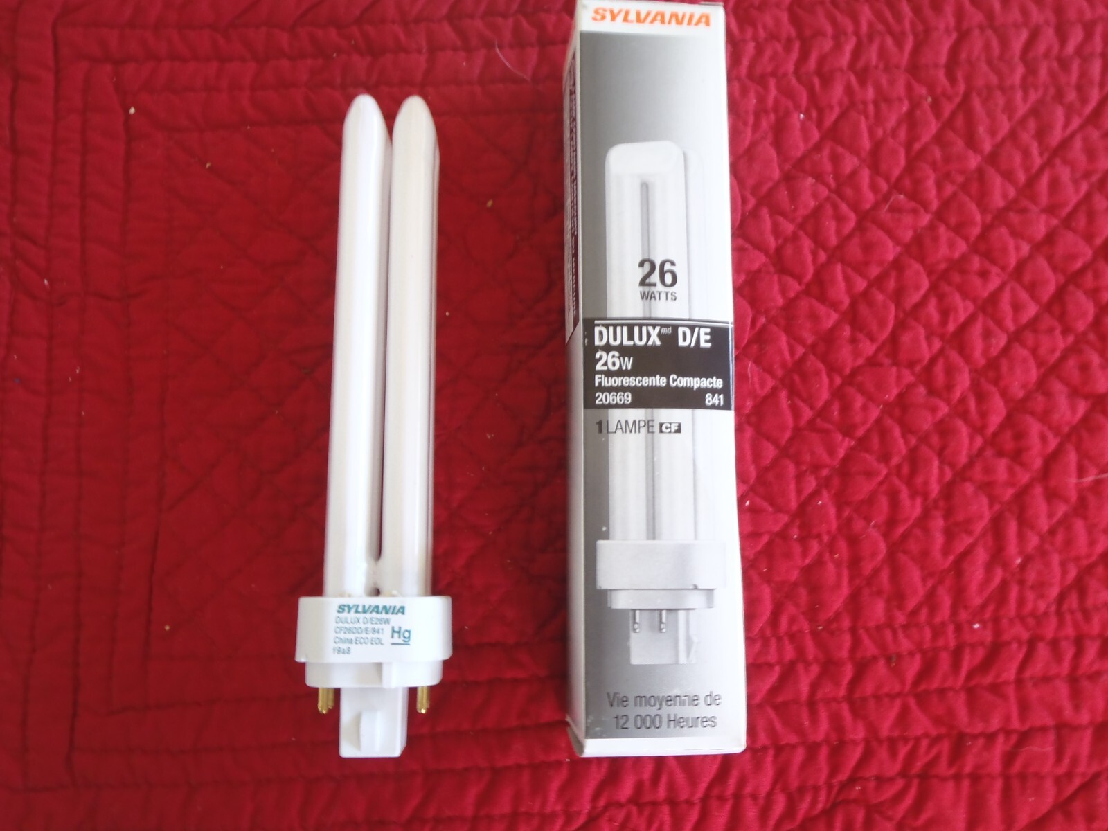 Sylvania 20669 CF26DD/E/841/ECO 26W T4 Double Tube 4pin G24q-3 4100k Cool White