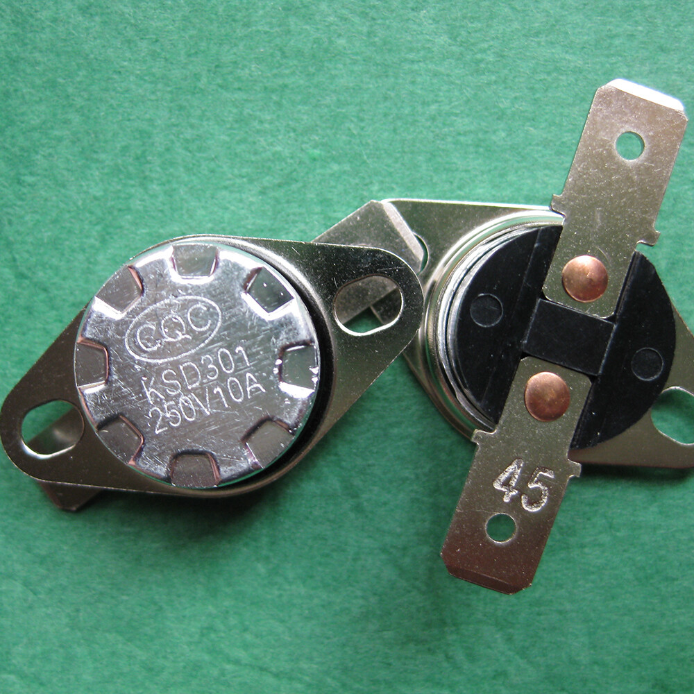 2pcs KSD301 45°C / 113°F Degree Celsius N.O. Temperature Switch Thermostat
