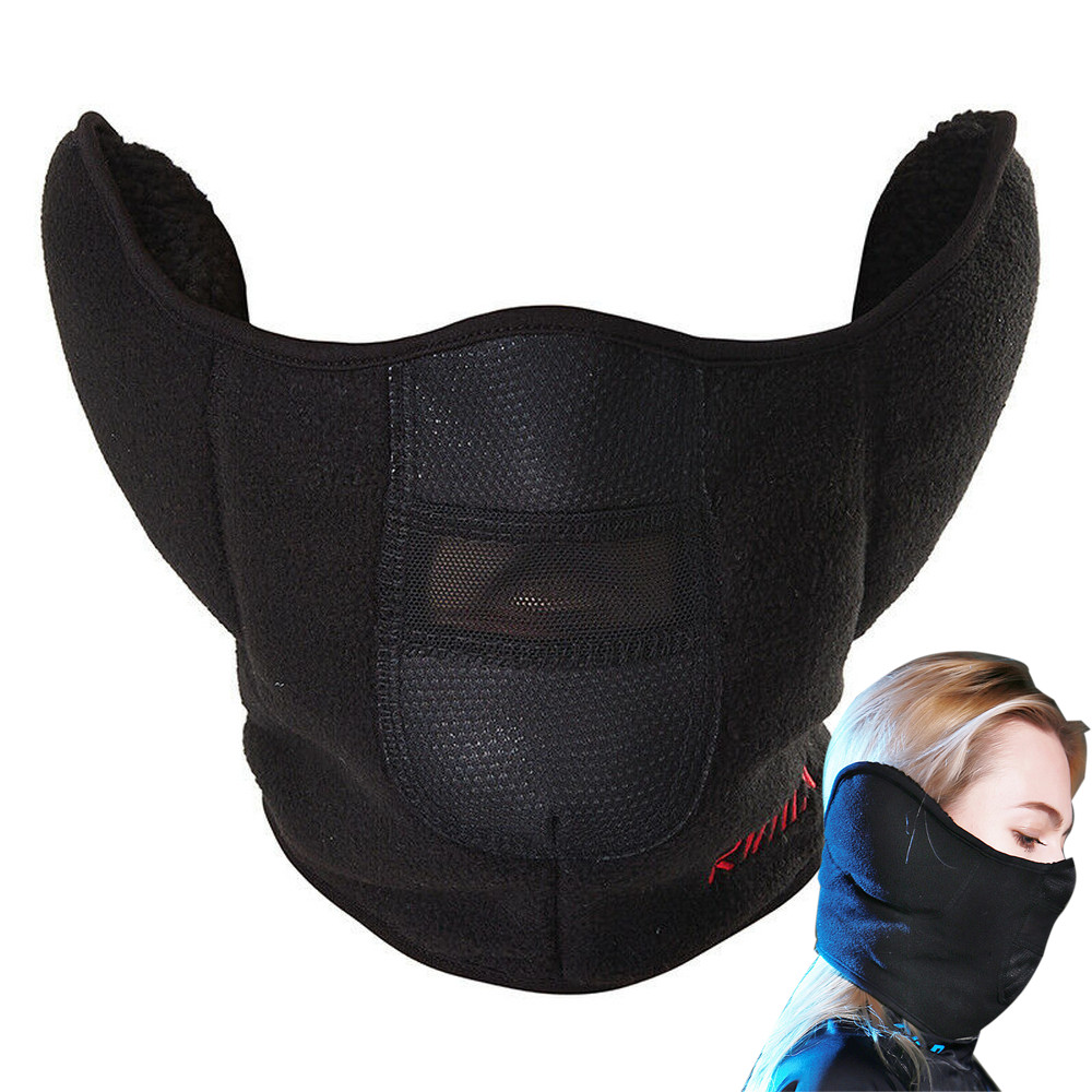 Men Women Polar Fleece Ear Warmer Winter Half Face Mask Mouth Cover Breathable
