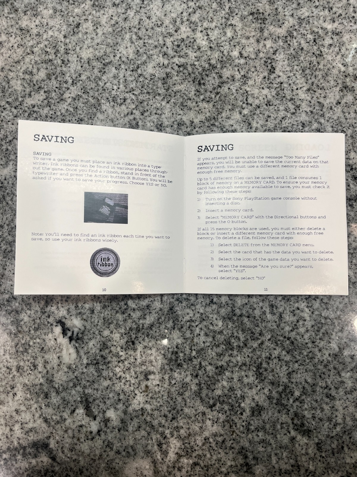 Replacement Manual for - Resident Evil - Sony PS1 Instruction Booklet