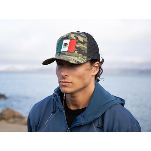 Mexico Hat - Mexico Flag Snapback Trucker Baseball Cap (Camouflage)