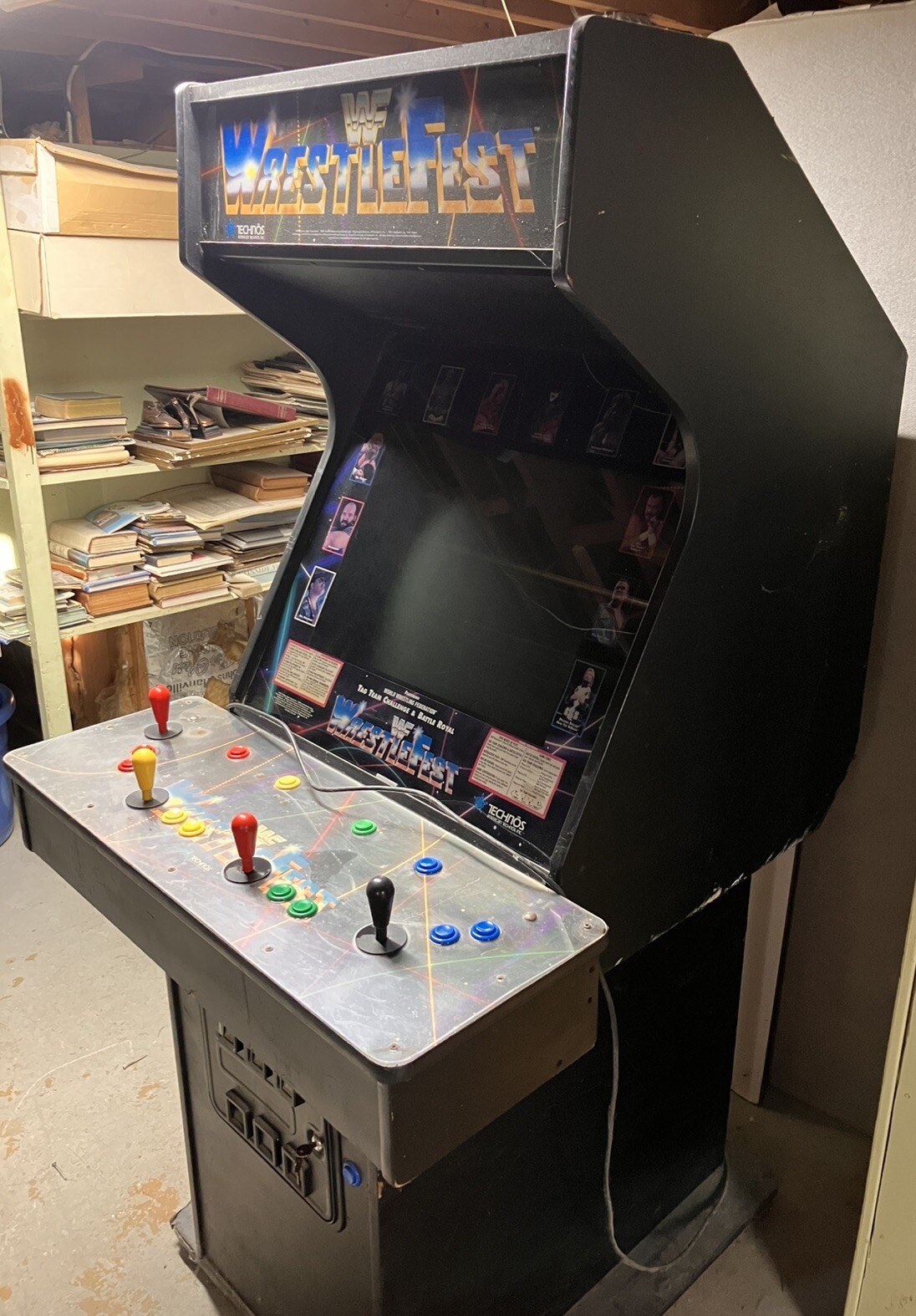 WWF WRESTLEFEST ARCADE MACHINE by TECHNOS 1991 WWE Hulk Hogan