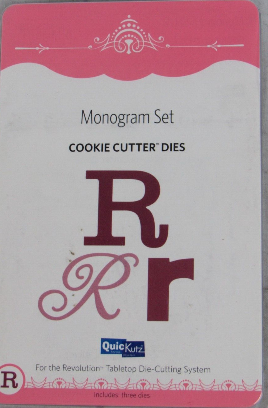 QuicKutz Monogram "R" Set, Cookie Cutter Dies, 3 dies, CC-MONOGRAM-R01