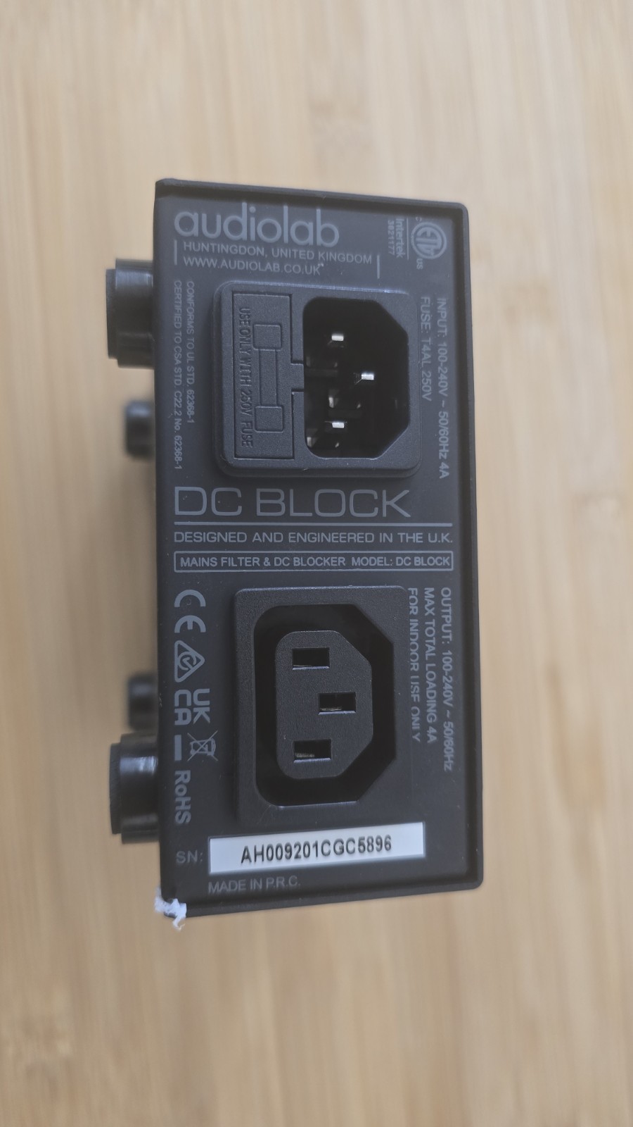 Audiolab DC Block Filter and Direct Current Blocker Black