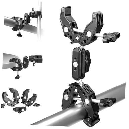 Double Super Clamp Camera Mount with Magic Arm—Cold Shoes for Desk UA036