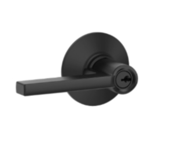 Schlage F80 LAT 622 Latitude Single Cylinder Keyed Entry Storeroom, Matte Black
