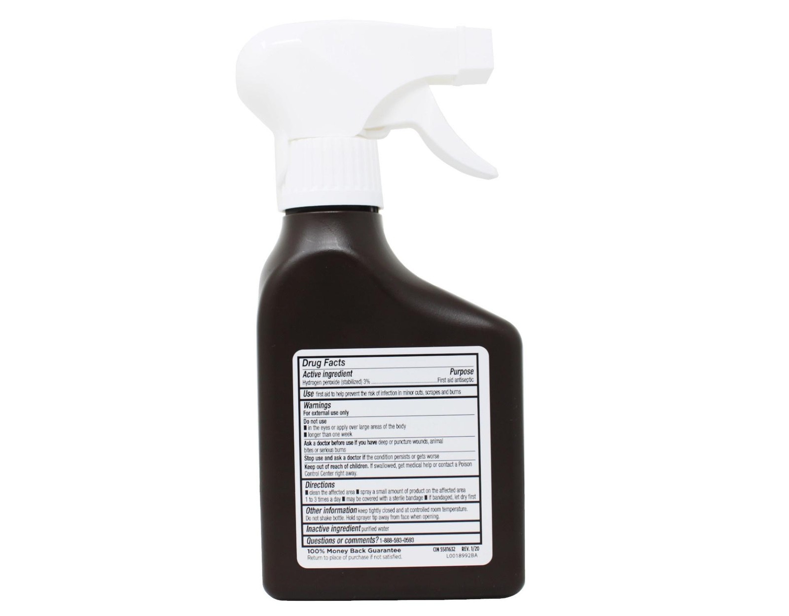 Leader Hydrogen Peroxide 3% Antiseptic Spray, 8 fl oz - 5 Pack