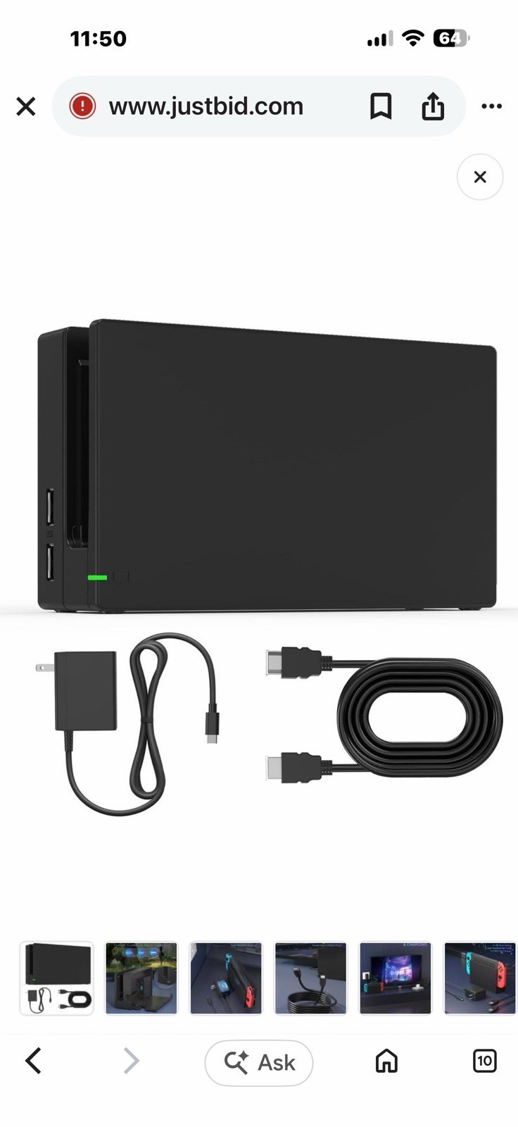 Dock Station for Switch/Switch OLED, Replacement 3-in-1 TV Dock Set with Origina