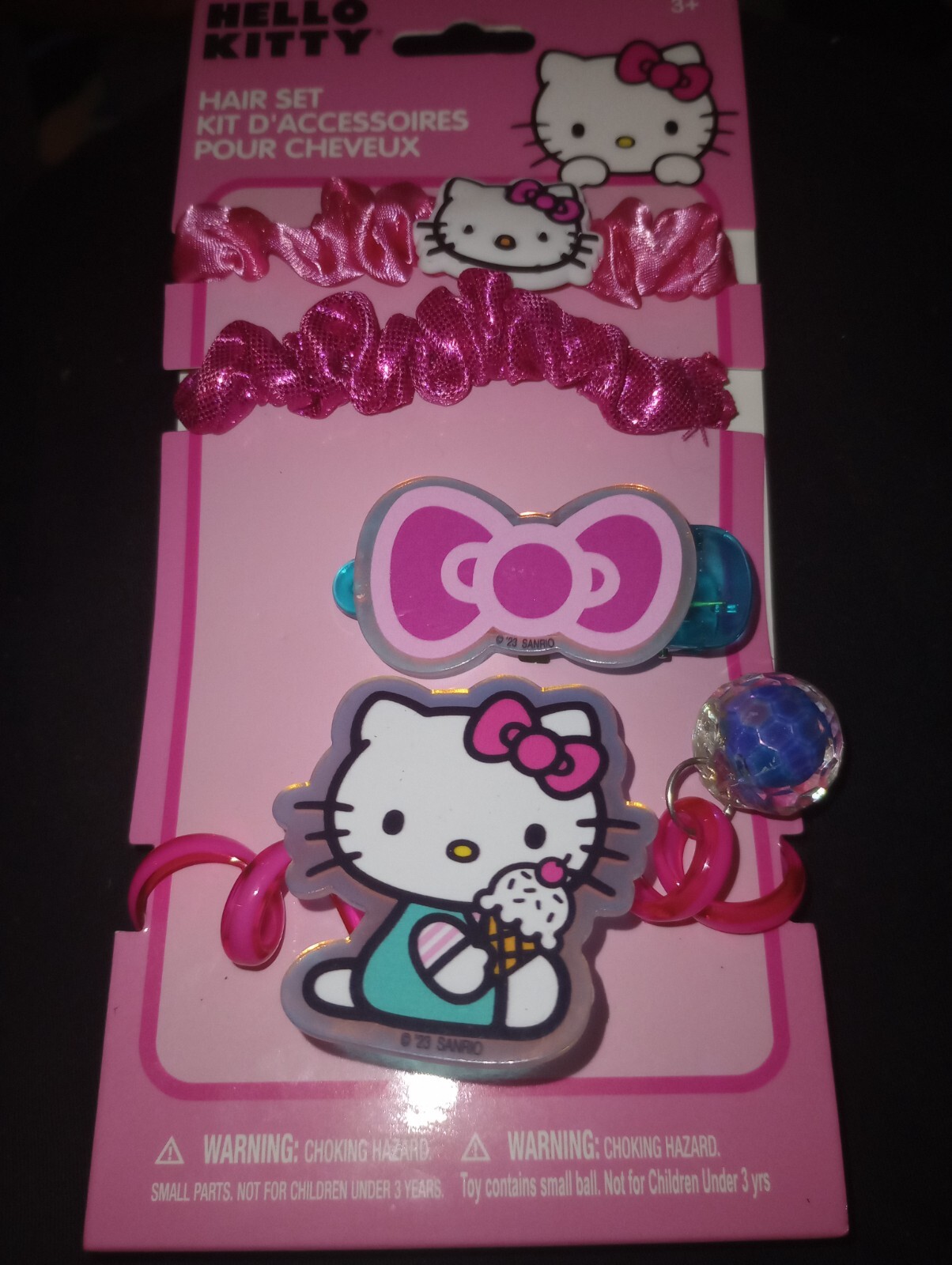 NEW Hello Kitty Pink Christmas  Scrunchies & Barrette Hair Set Kit Accessories
