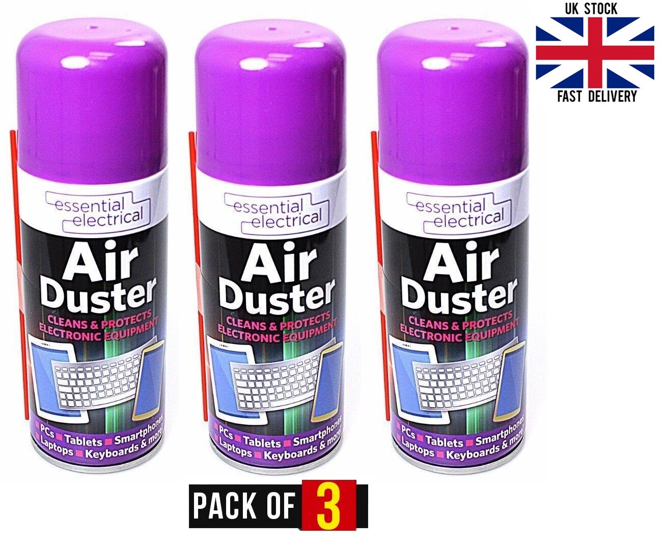 3 x 200 ml Compressed Air Duster Electrical Cleaner Dust Blower Laptop,Keyboard