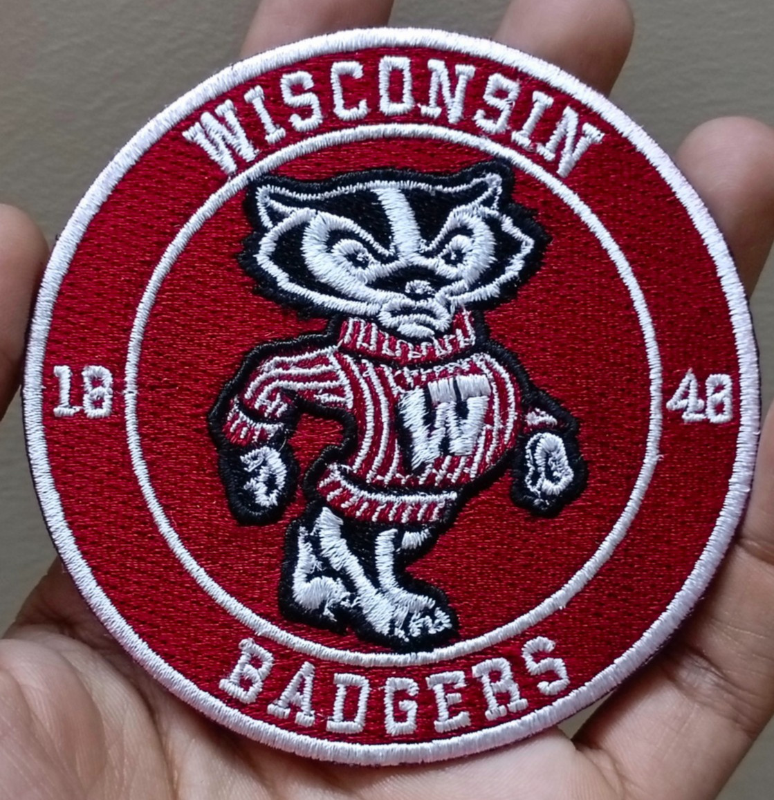 Wisconsin Badgers NCAA Team Logo Iron On Patch - Sew Patch - Embroidered Patch