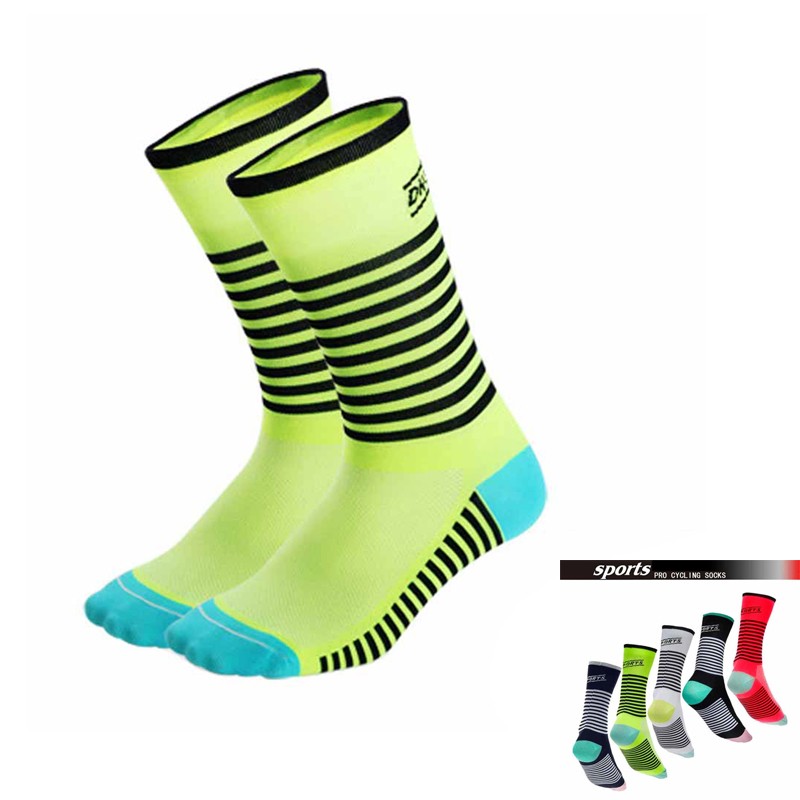 Pro Cycling Socks Mens Womens Riding Bicycle Sport Ankle Socks XC MTB BMX Green