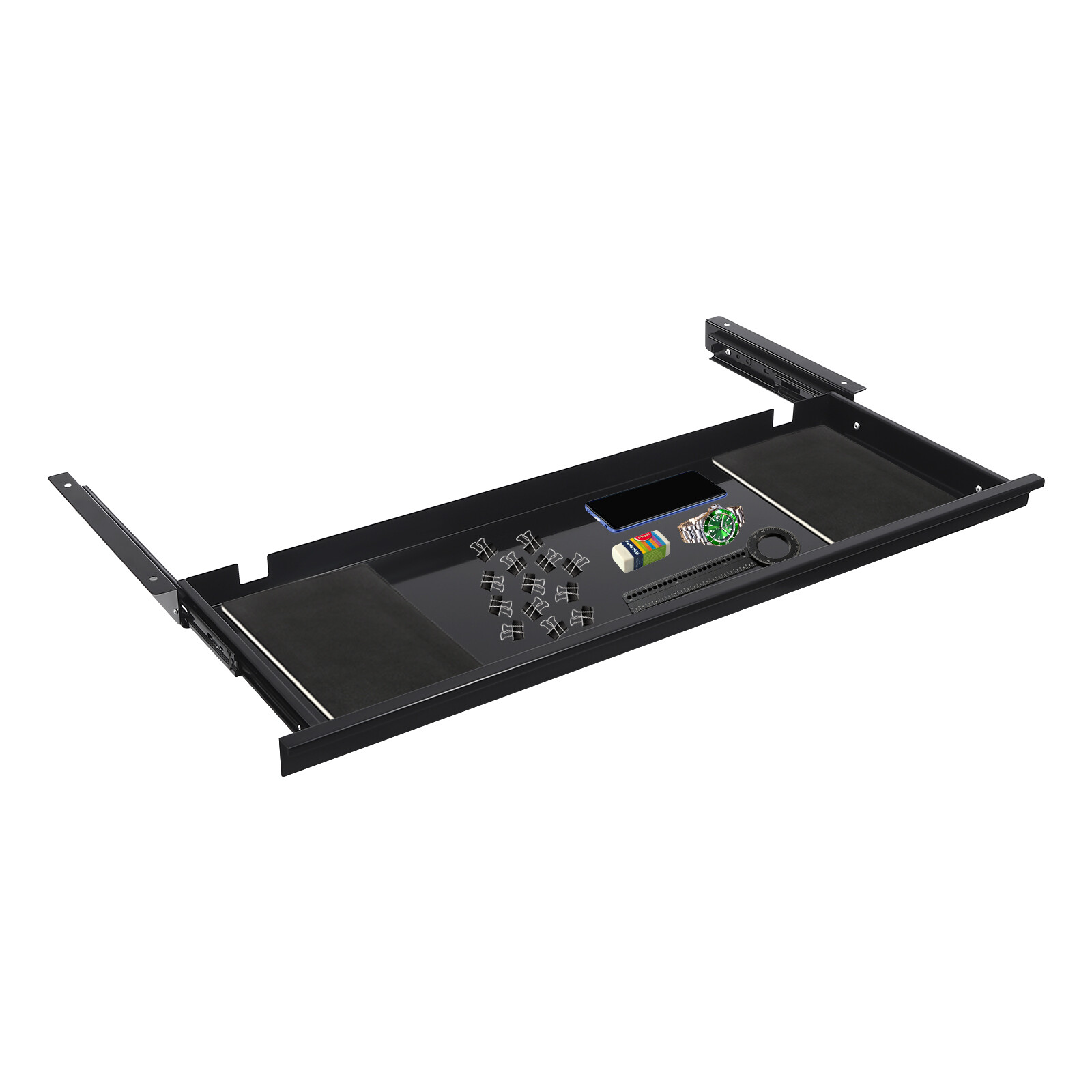Slide Out Under Desk Keyboard Tray Pull Out Keyboard Drawer Shelf Space Saver
