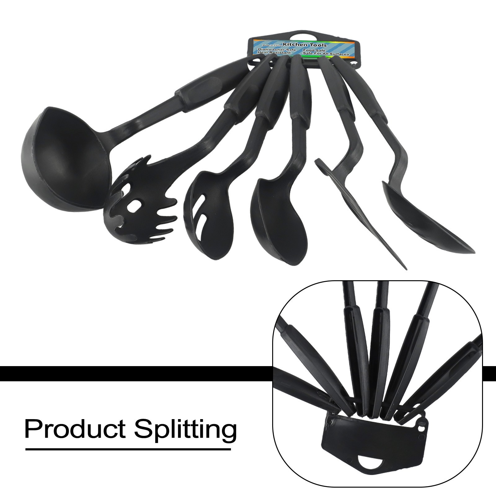 With Heat-Resistant Grips Kitchen Utensil Spatula Set Cooking Frying For Baking