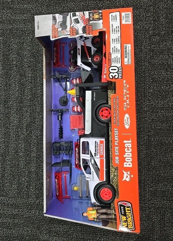 New Bright Freewheeling Ford Super Duty Truck & Bobcat Skid Steer Vehicle Playse