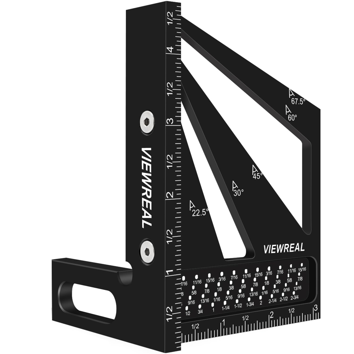 Multi-Angle Measuring Ruler,3D Woodworking Square, 22.5-90 Degree Aluminum Al...