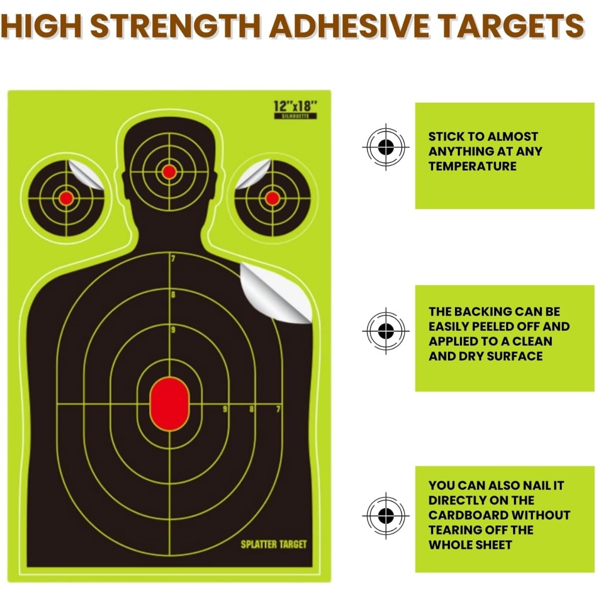 12x18in Shooting Targets, Silhouette Splatter Target Papers for Shooting Range