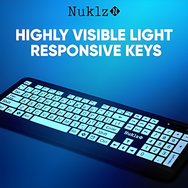 Large Print Keyboard For Low Vision People - USB Wireless High Contrast Keys