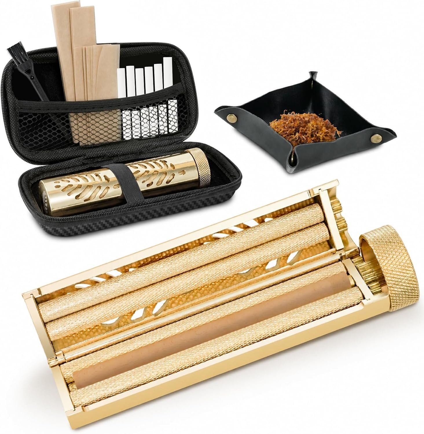 Portable Brass Cigarette Rolling Machine Manual Tobacco Roller Vintage Style