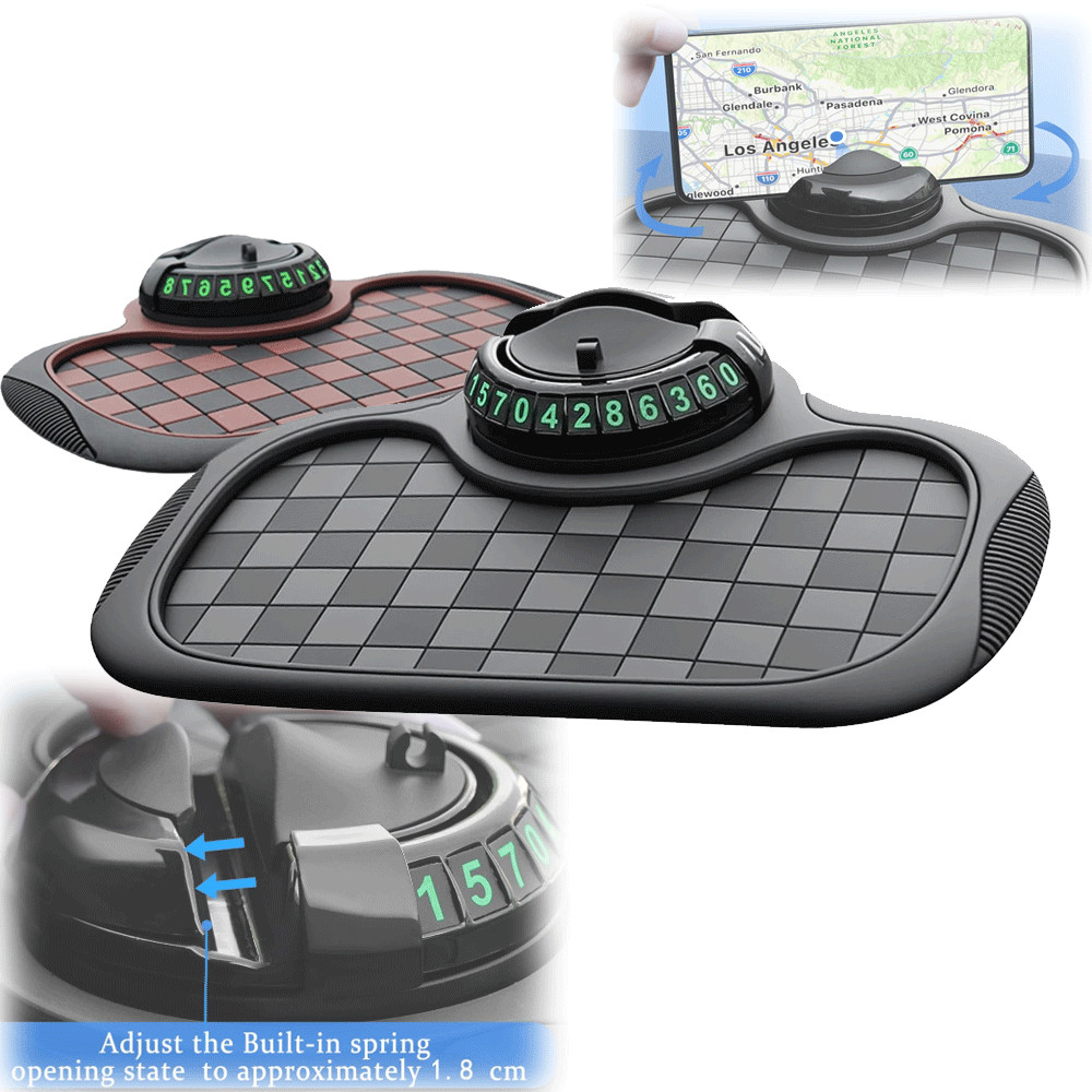 Multifunctional Car Anti-Slip Mat Rotatable Car Dashboard Pad Phone Holder Pad