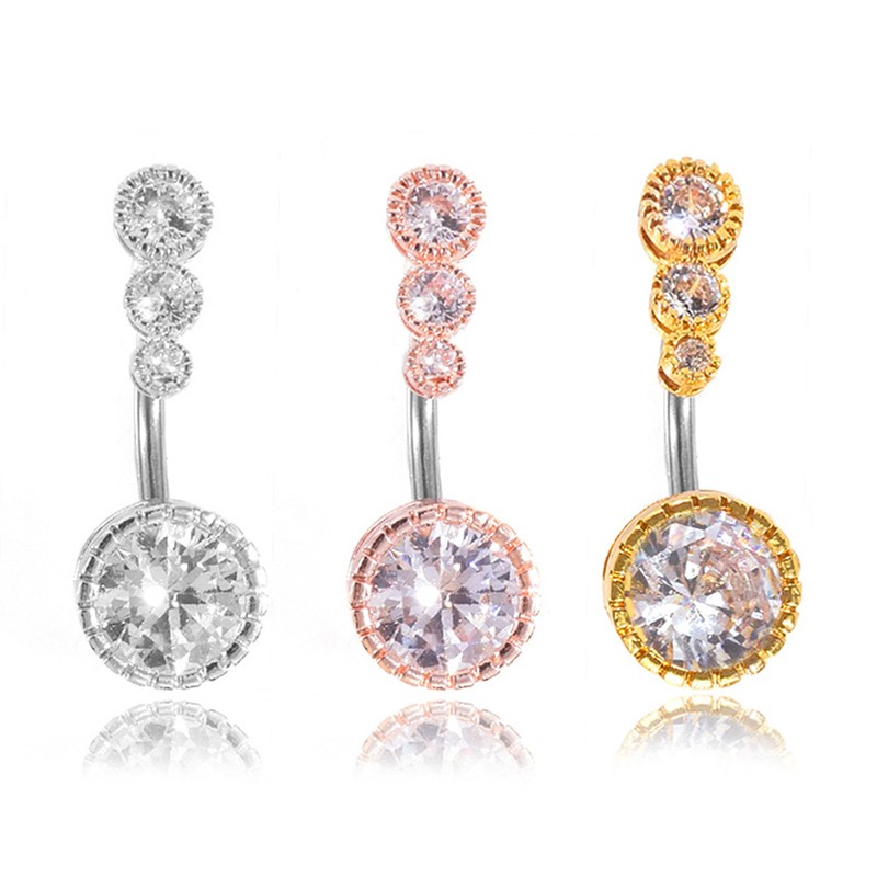 Sexy Crystal Piercing Navel Rhinestone Bling Belly Button Rings Navel Piercing
