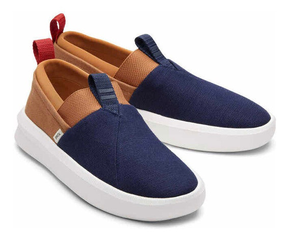 TOMS Alpargata Rover Navy Cashew Heritage Canvas Earthwise Loafers 10 ❤️blt11j14