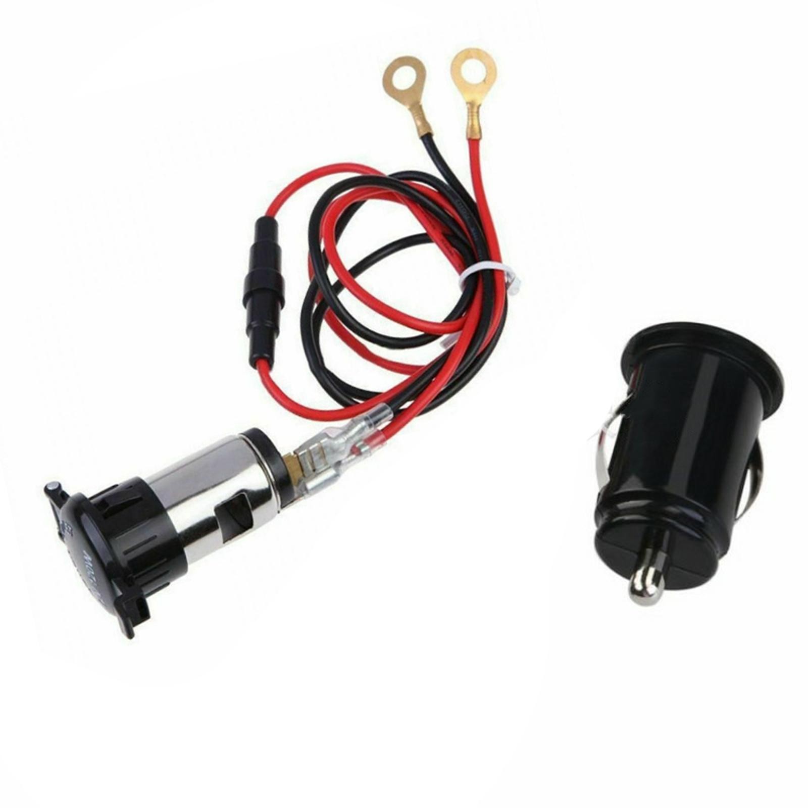 12V USB w/ 60CM Cable Car Cigarette Lighter Socket Charger Power Adapter Outlet