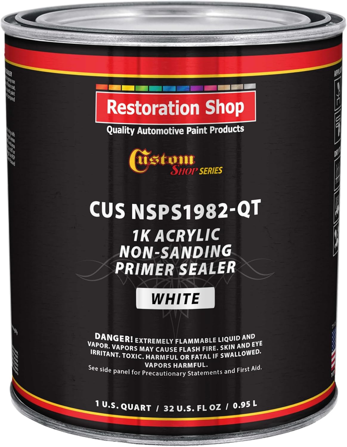 Premium 1K Acrylic Non-Sanding Primer Sealer Paint, Color White, 1 Quart - Fast