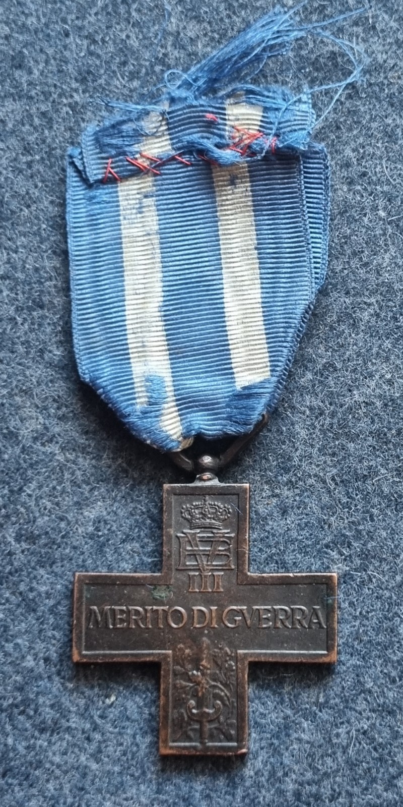 KINGDOM OF ITALY VITTORIO EMANUELE III° CROSS MERIT WAR WAR CROSS MARKED "F"