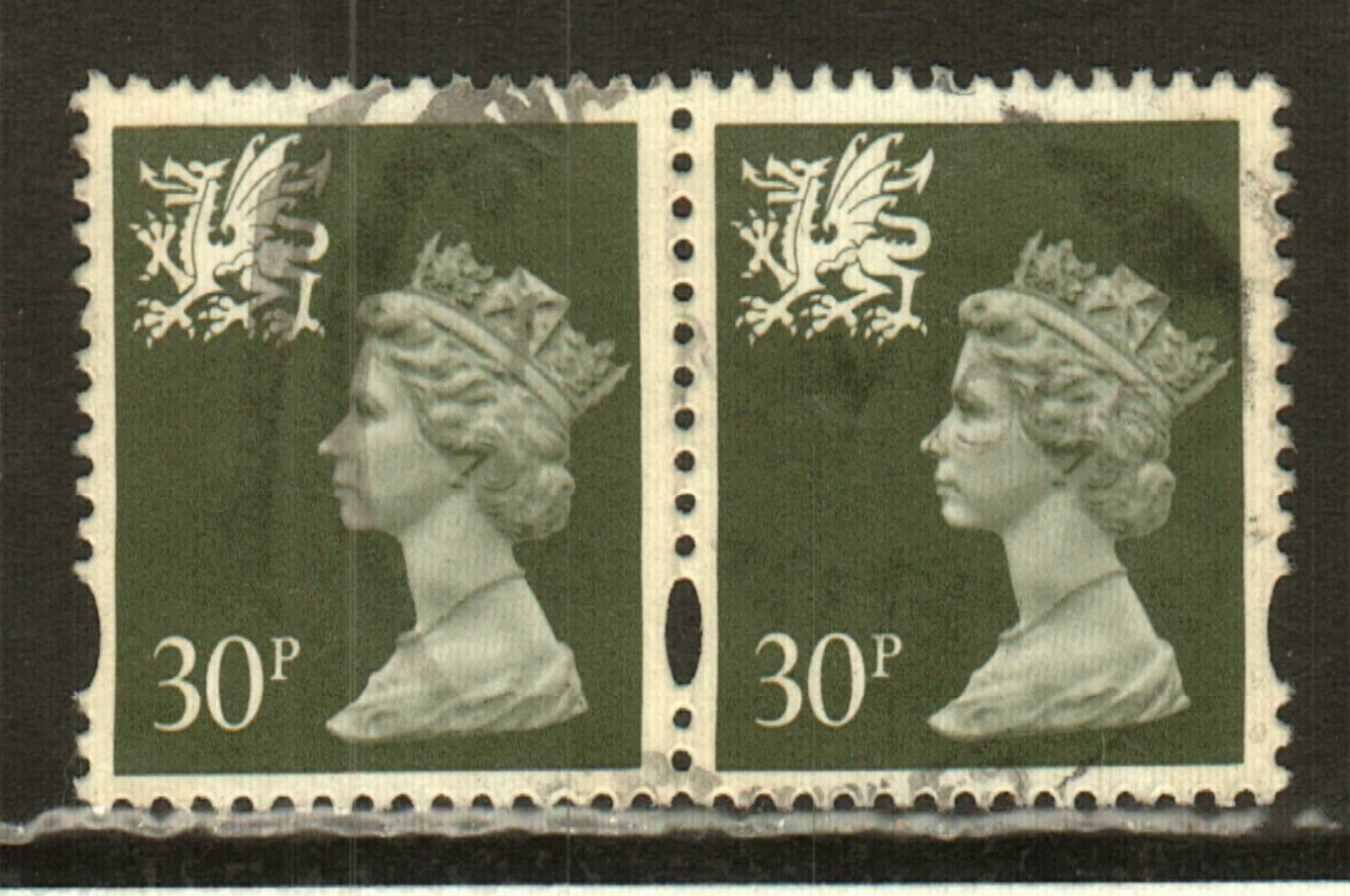 Great Britain Wales & Manmouthshire #WMMH 62 pair (2 stamps) used