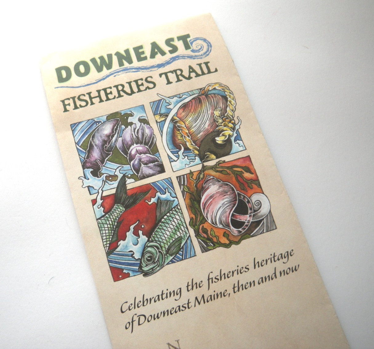 2012  Downeast Fisheries Trail Folding Map & Guide Maine History Industry