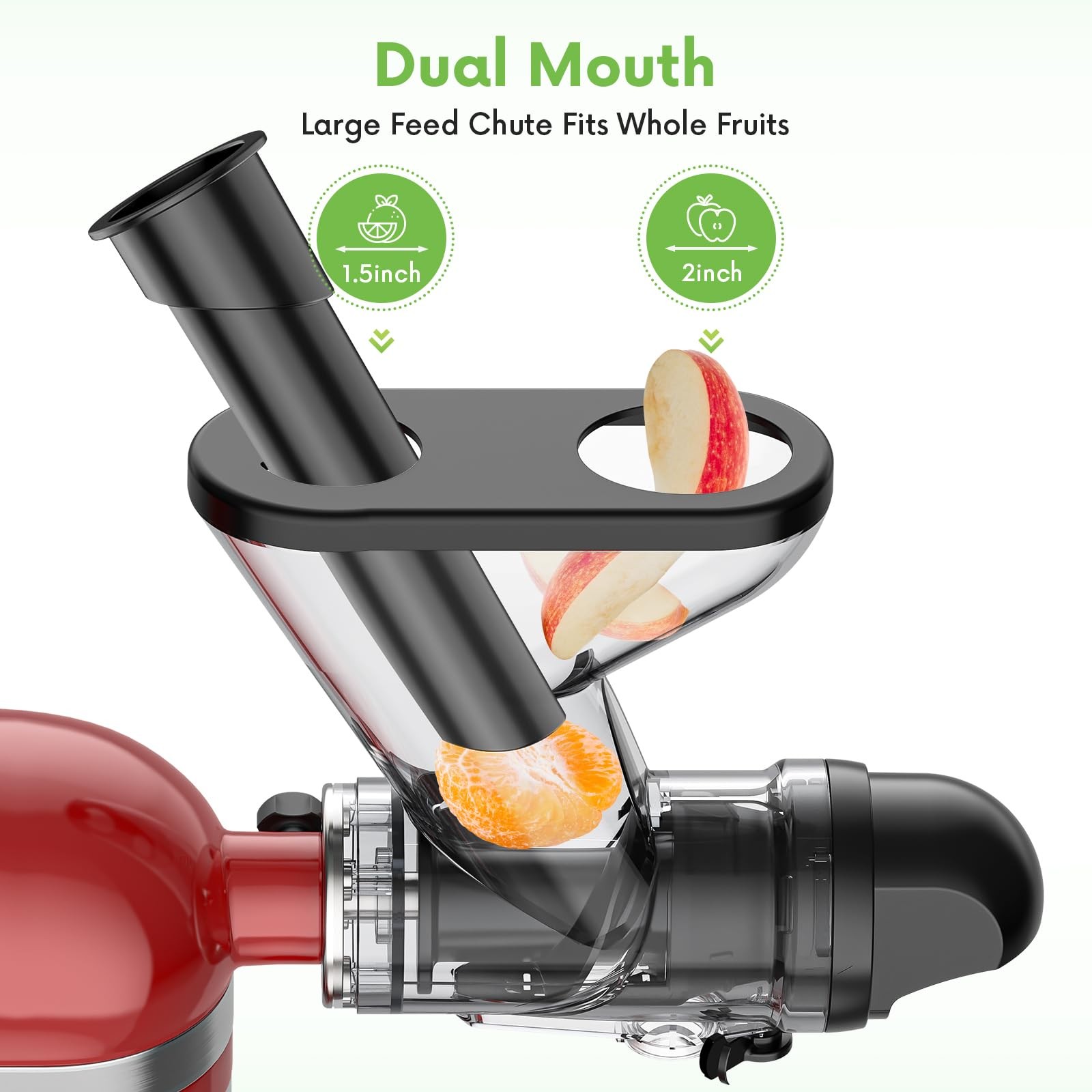 Masticating Juicer Attachment for KitchenAid Stand Mixer - Cold Press Dual Fe...