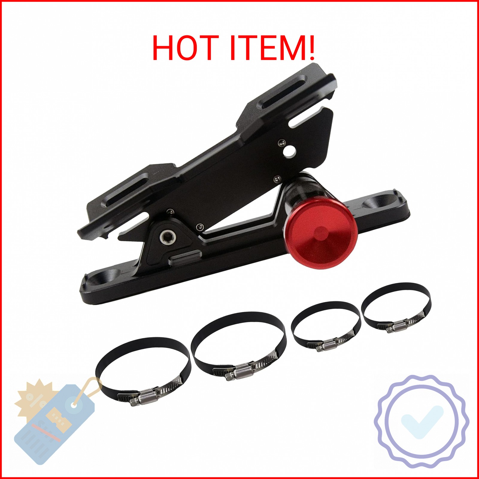 Quick Release Fire Extinguisher Mount - Aluminum Adjustable UTV Roll Bar Fire Ex