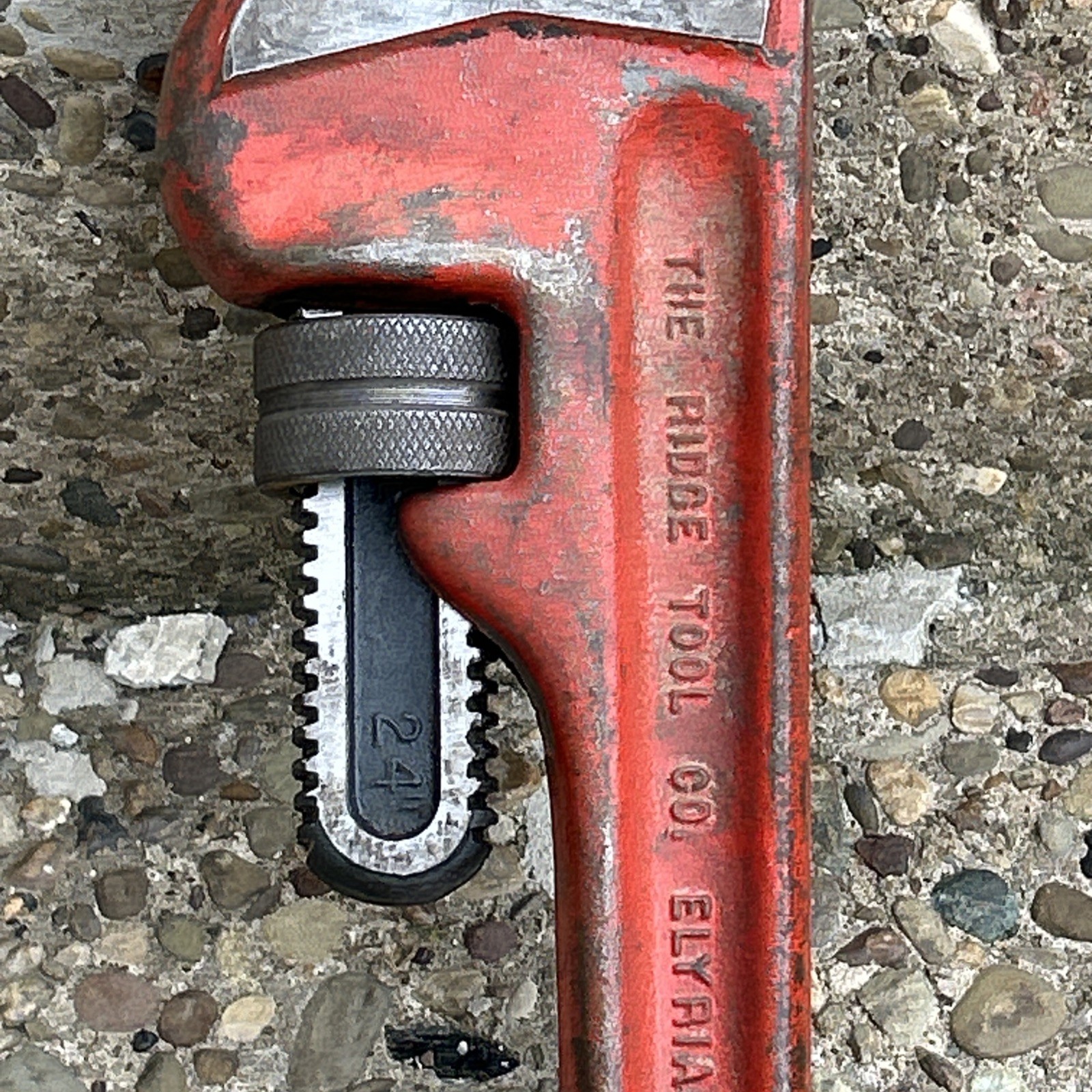 Ridgid 24" Heavy Duty Pipe Wrench Red RIGID Made In USA Vintage