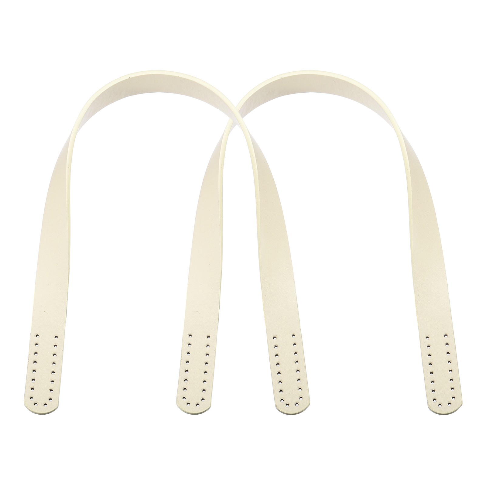 Leather Bag Handle, 2Pcs 17.7" l 1/16" W Leather Purse Strap, Beige