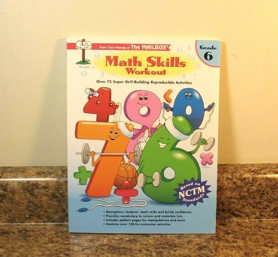 The Mailbox Math Skills Workout Grade 6 Book Teacher Resource NEW