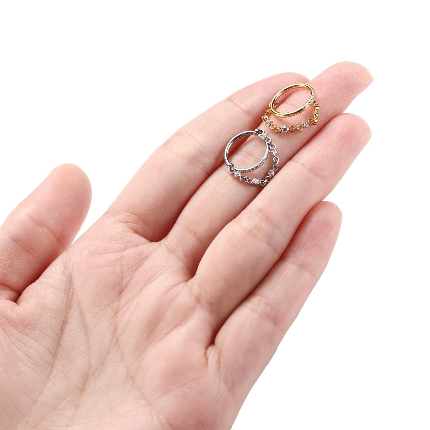 AROWRO Helix Rook Earrings Double Open Stack Sleeper Earring 316L Surgical St...
