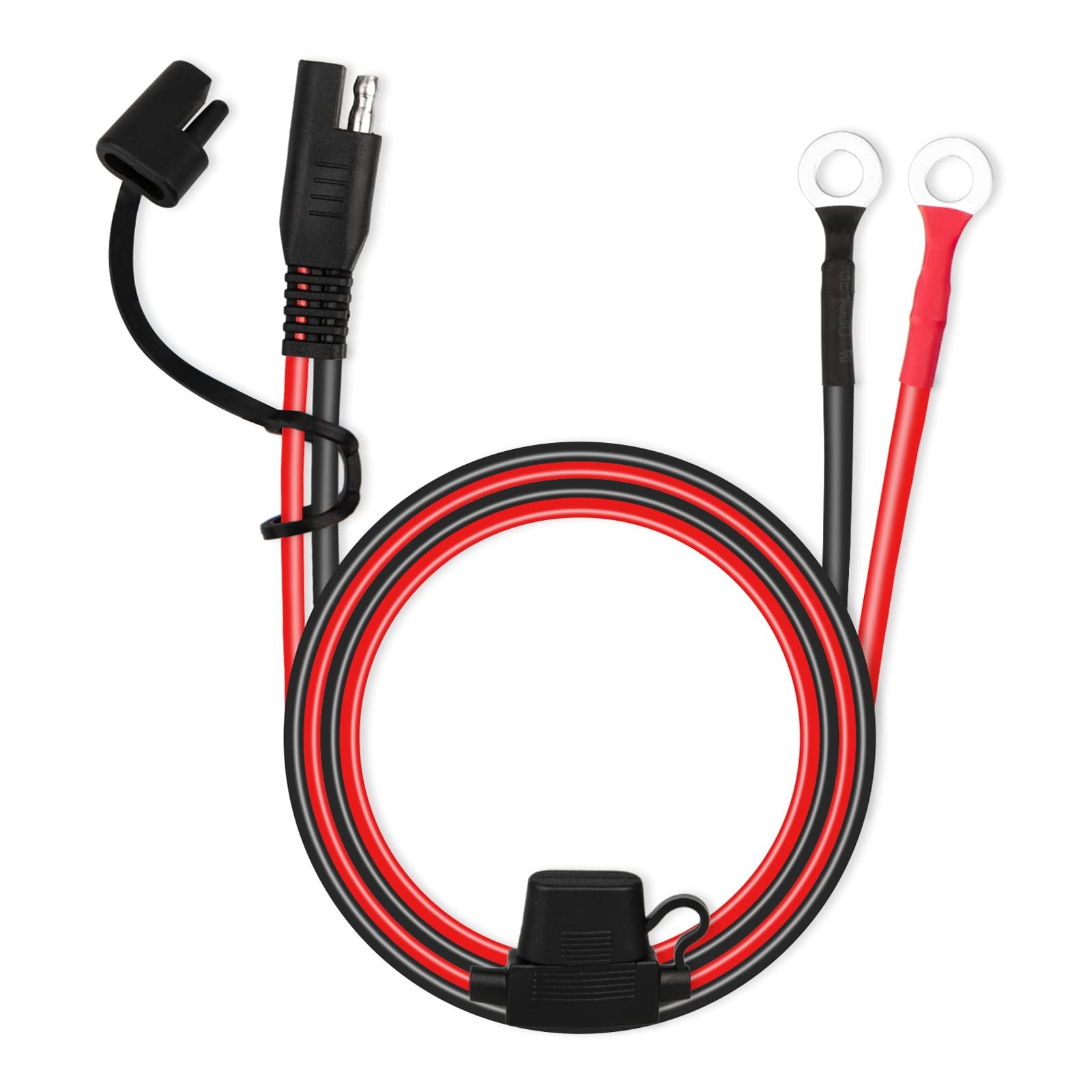 MENTBERY SAE Extension Cable, 2FT 10AWG SAE Battery Connector, Ring Terminal Ha