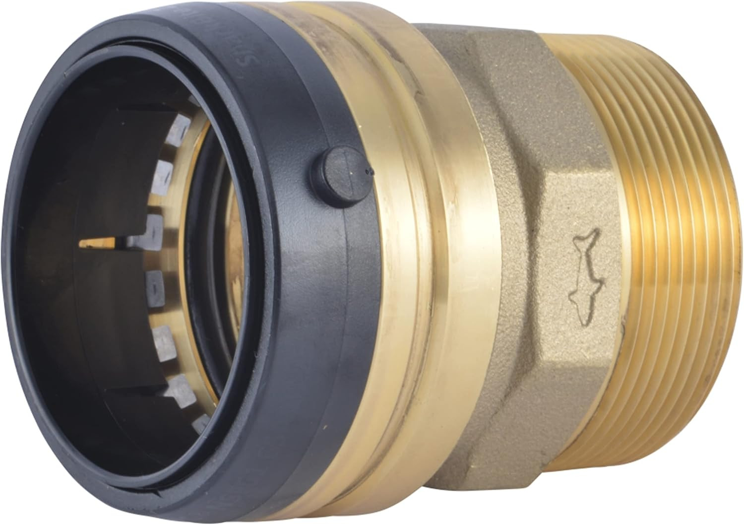 1-1/4 Inch MNPT Adapter, Push to Connect Brass Fitting, PEX Pipe, Cop