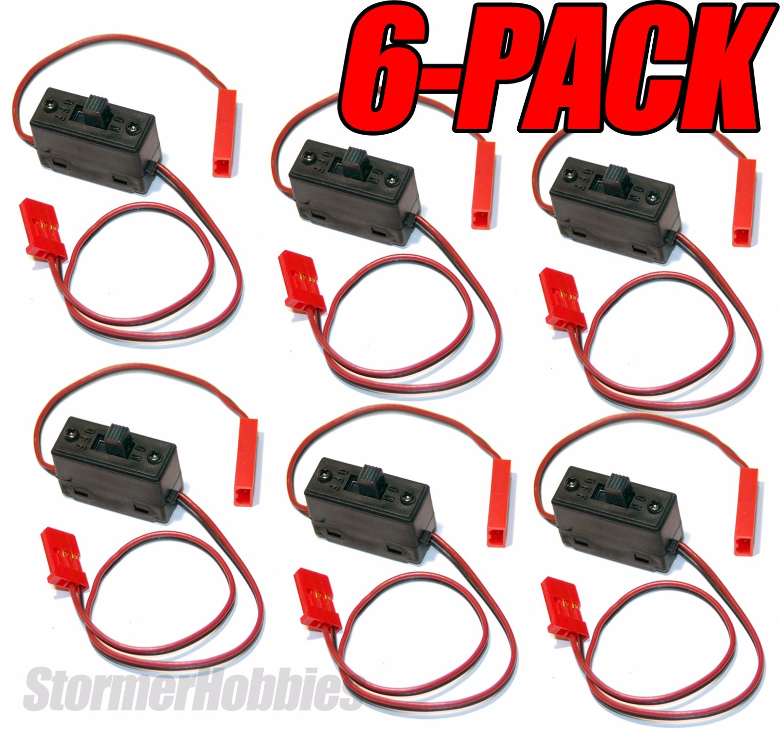 Futaba SWH12 Mini Switch Harness w/2 Pin Conn-J FUTM4382 ~(6-PACK)~