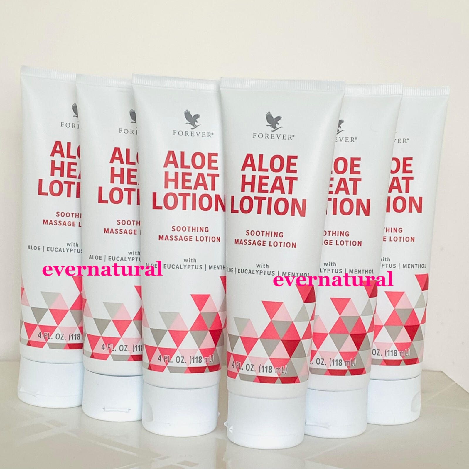 LOT of 6 tubes Forever Living Aloe Heat Lotion 4 fl.oz (118 ml) each